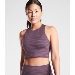 Athleta conscious cropped racerback top with shelf bra space dyed women size XS